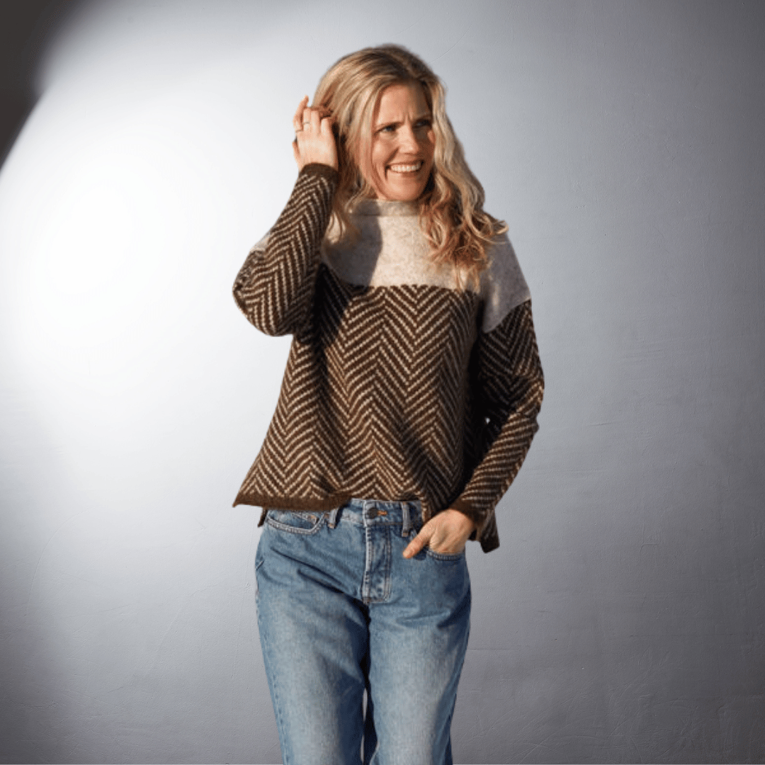 Lefevre™ | Pull à Motif Chevron en Laine Douce