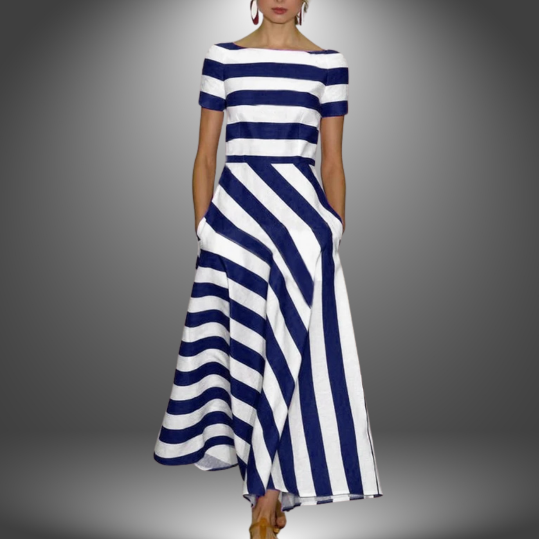 Macy | Robe longue rayée faite main