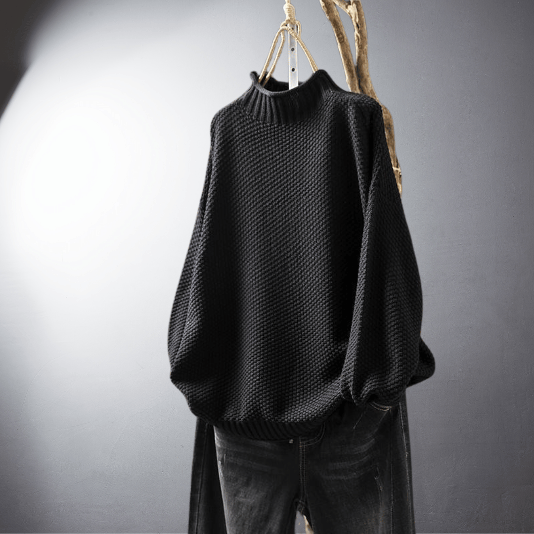 Lefevre™ | Pull en Maille Texturée au Col Montant