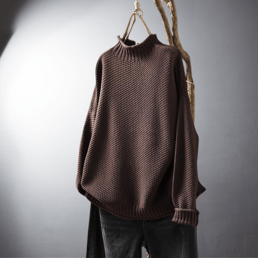 Lefevre™ | Pull en Maille Texturée au Col Montant