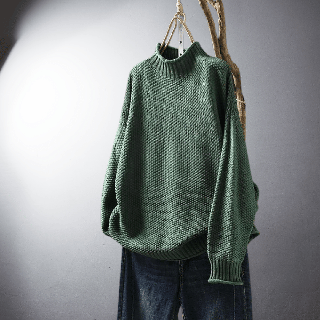 Lefevre™ | Pull en Maille Texturée au Col Montant