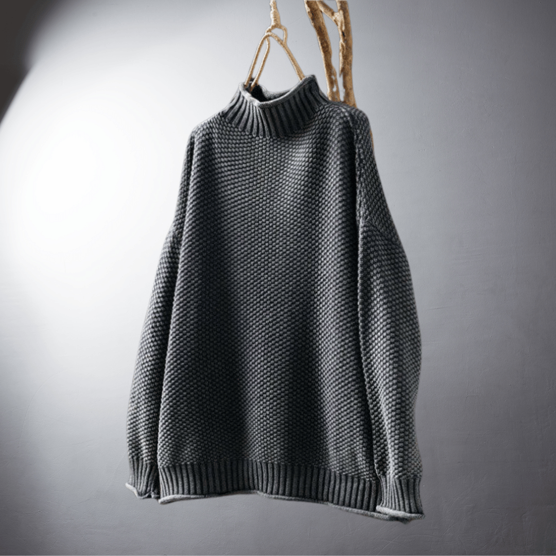 Lefevre™ | Pull en Maille Texturée au Col Montant