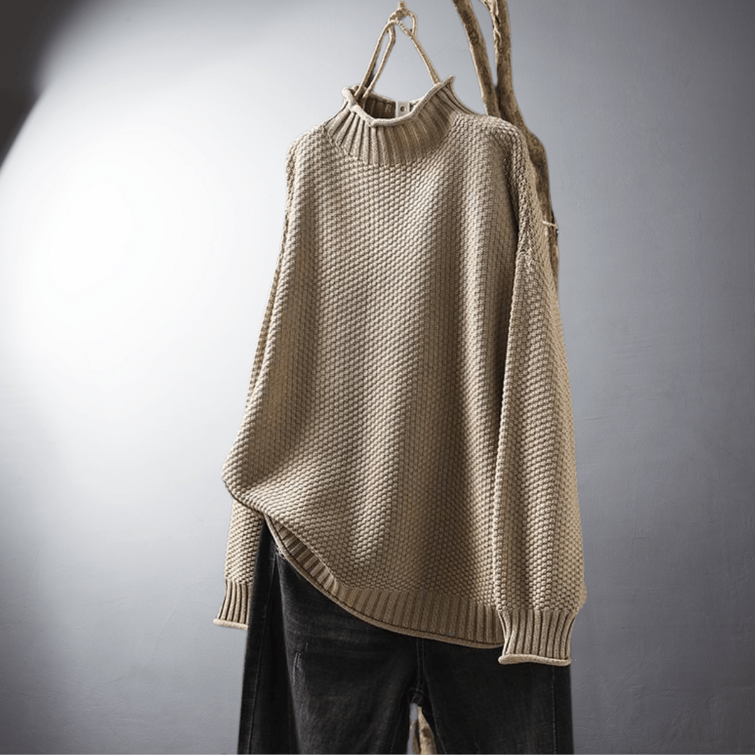 Lefevre™ | Pull en Maille Texturée au Col Montant