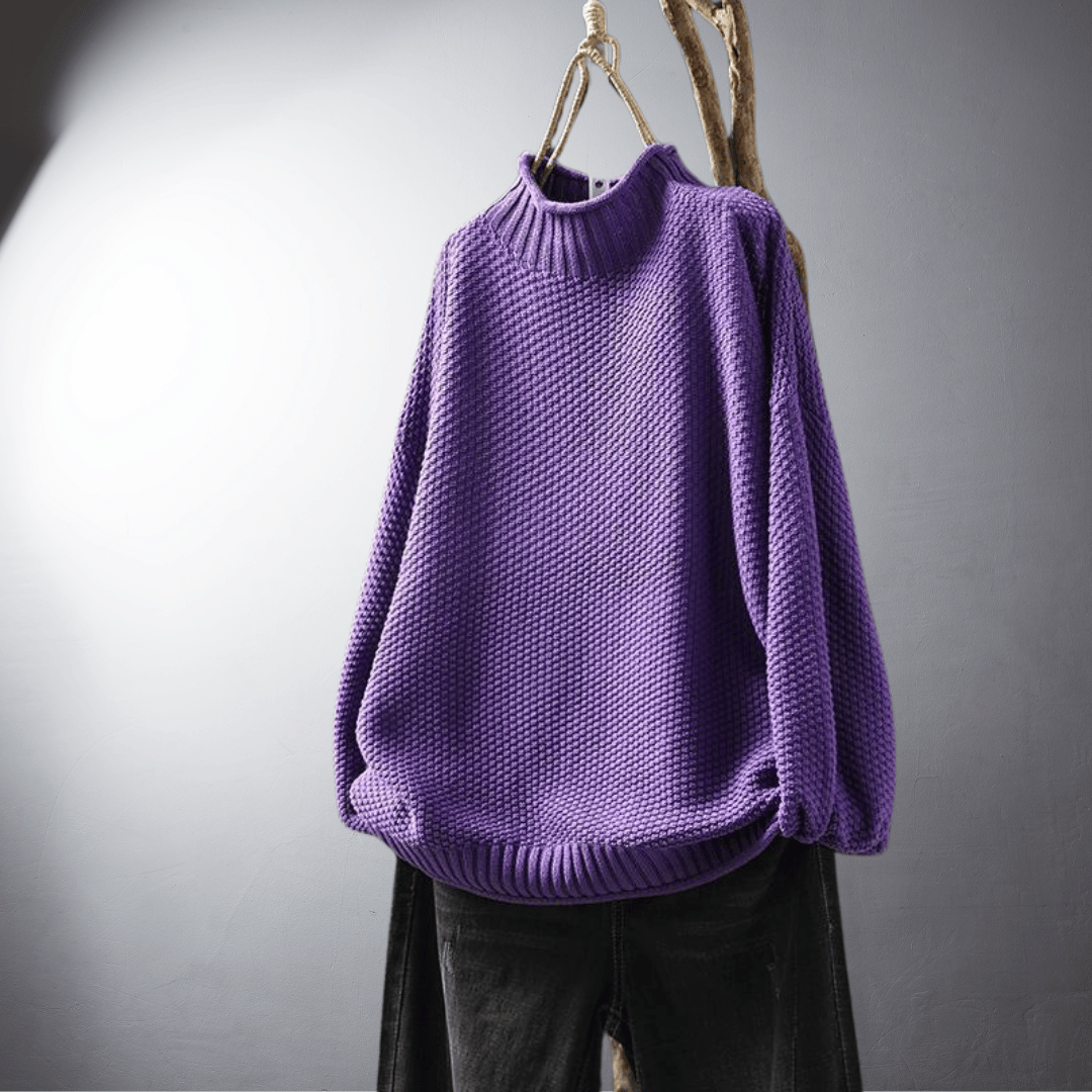 Lefevre™ | Pull en Maille Texturée au Col Montant