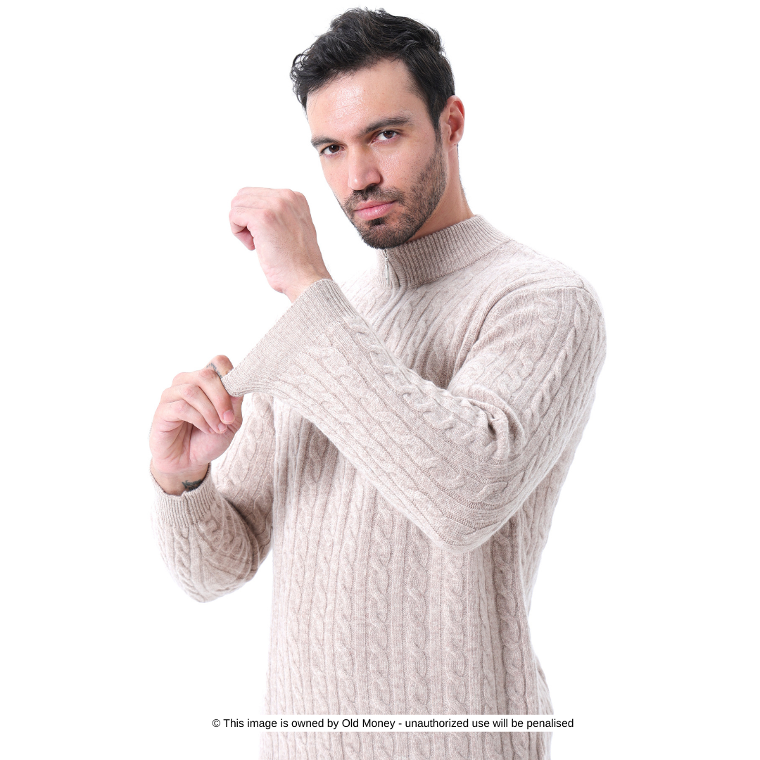 Lefevre™ | Demi-zip tissé 100 % cachemire