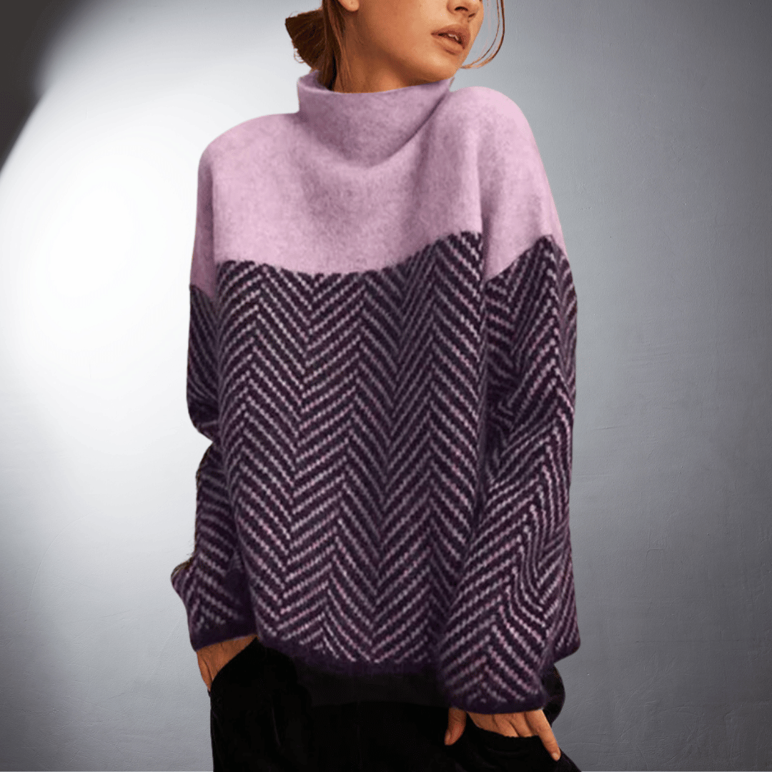 Lefevre™ | Pull à Motif Chevron en Laine Douce