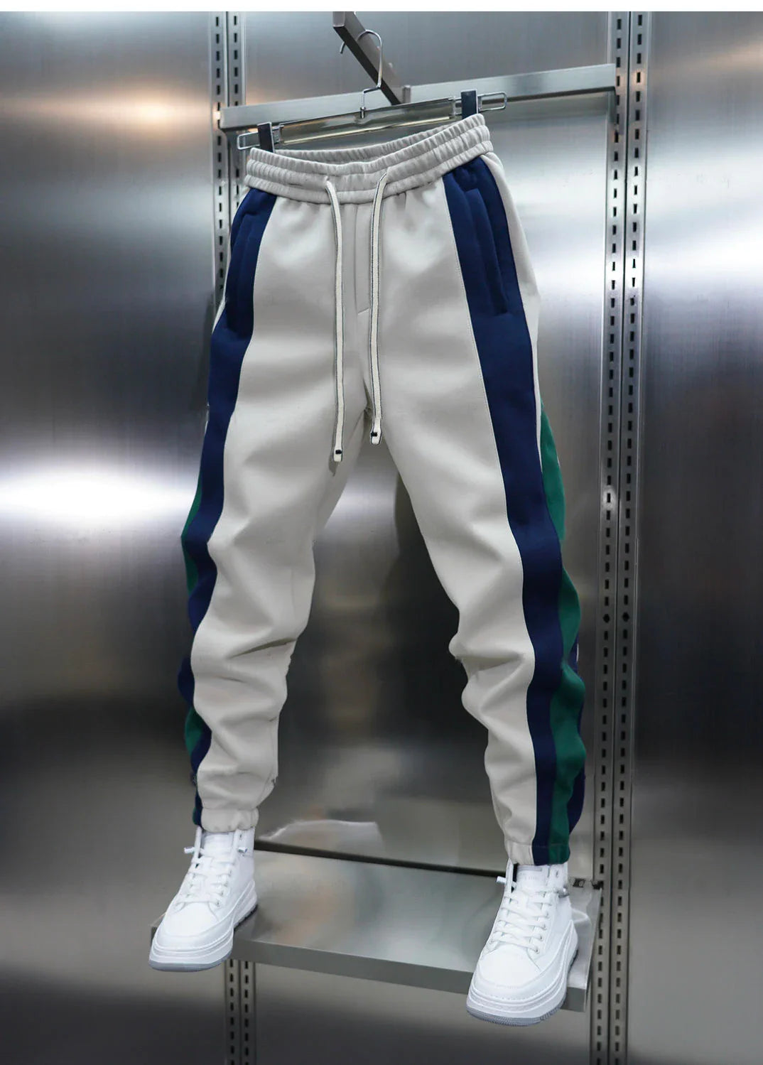 Lefevre™ | Pantalon Tendance à Rayures Contrastées