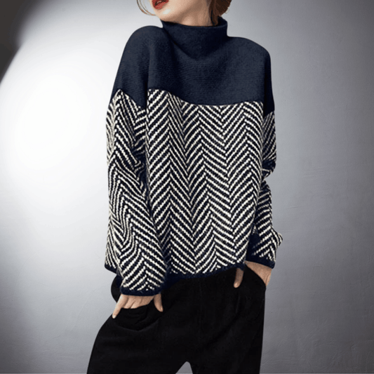 Lefevre™ | Pull en Maille Herringbone Élégante