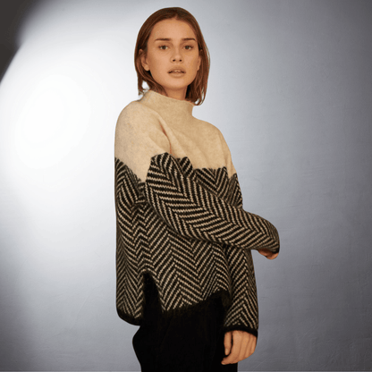 Lefevre™ | Pull à Motif Chevron en Laine Douce