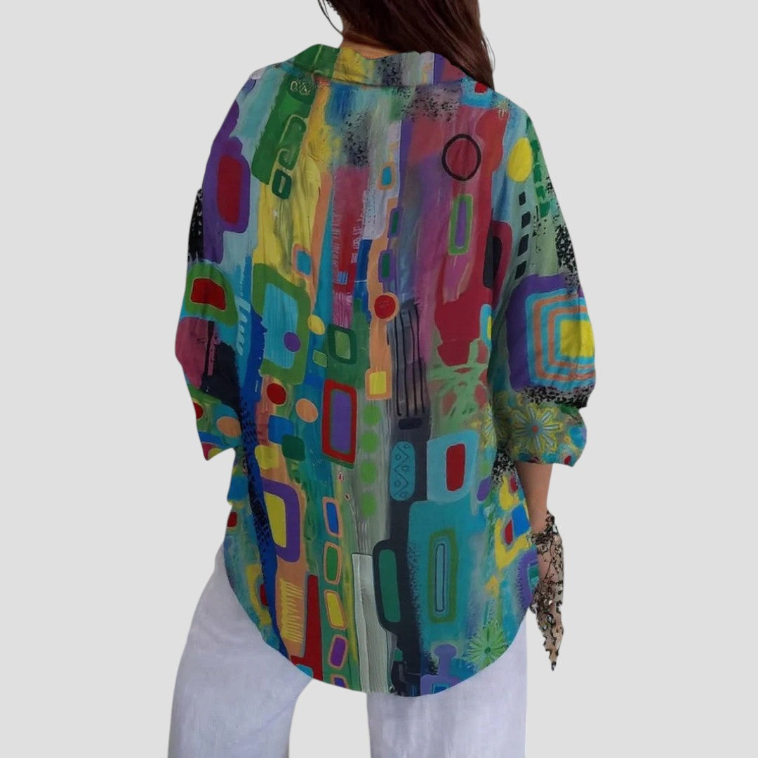 Lefevre™ | Blouse colorée à effet couvrant sur le ventre