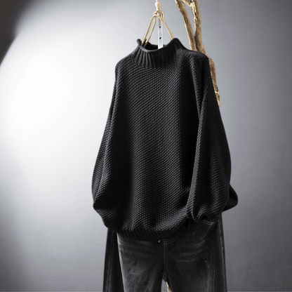 Lefevre™ | Pull en Maille Texturée au Col Montant