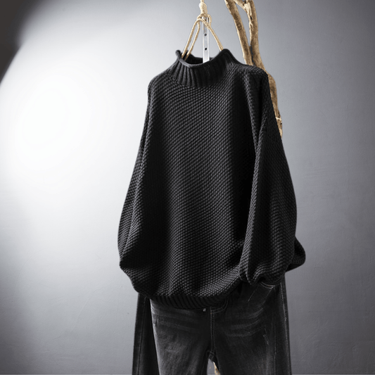 Lefevre™ | Pull en Maille Texturée au Col Montant