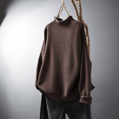 Lefevre™ | Pull en Maille Texturée au Col Montant