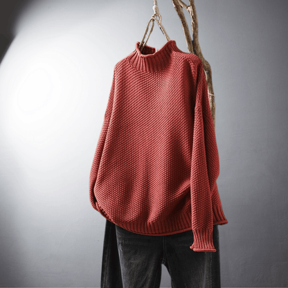 Lefevre™ | Pull en Maille Texturée au Col Montant