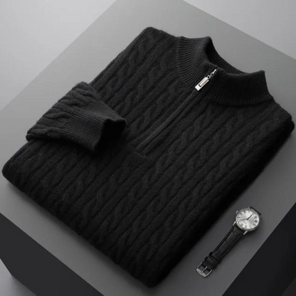Lefevre™ | Demi-zip tissé 100 % cachemire