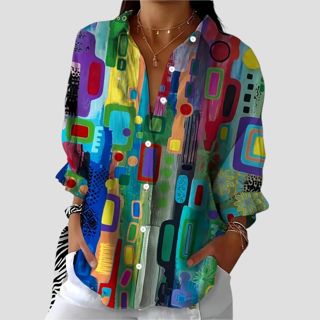 Lefevre™ | Blouse colorée à effet couvrant sur le ventre