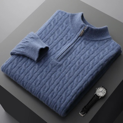 Lefevre™ | Demi-zip tissé 100 % cachemire