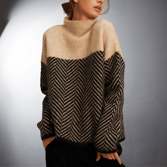Lefevre™ | Pull à Motif Chevron en Laine Douce