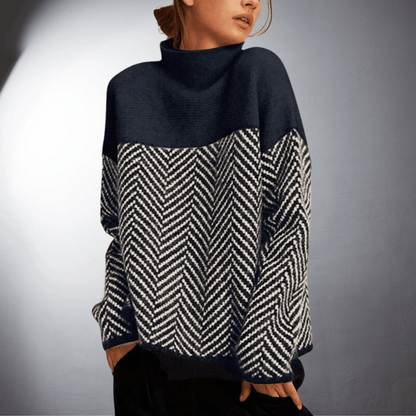 Lefevre™ | Pull à Motif Chevron en Laine Douce