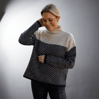 Lefevre™ | Pull à Motif Chevron en Laine Douce