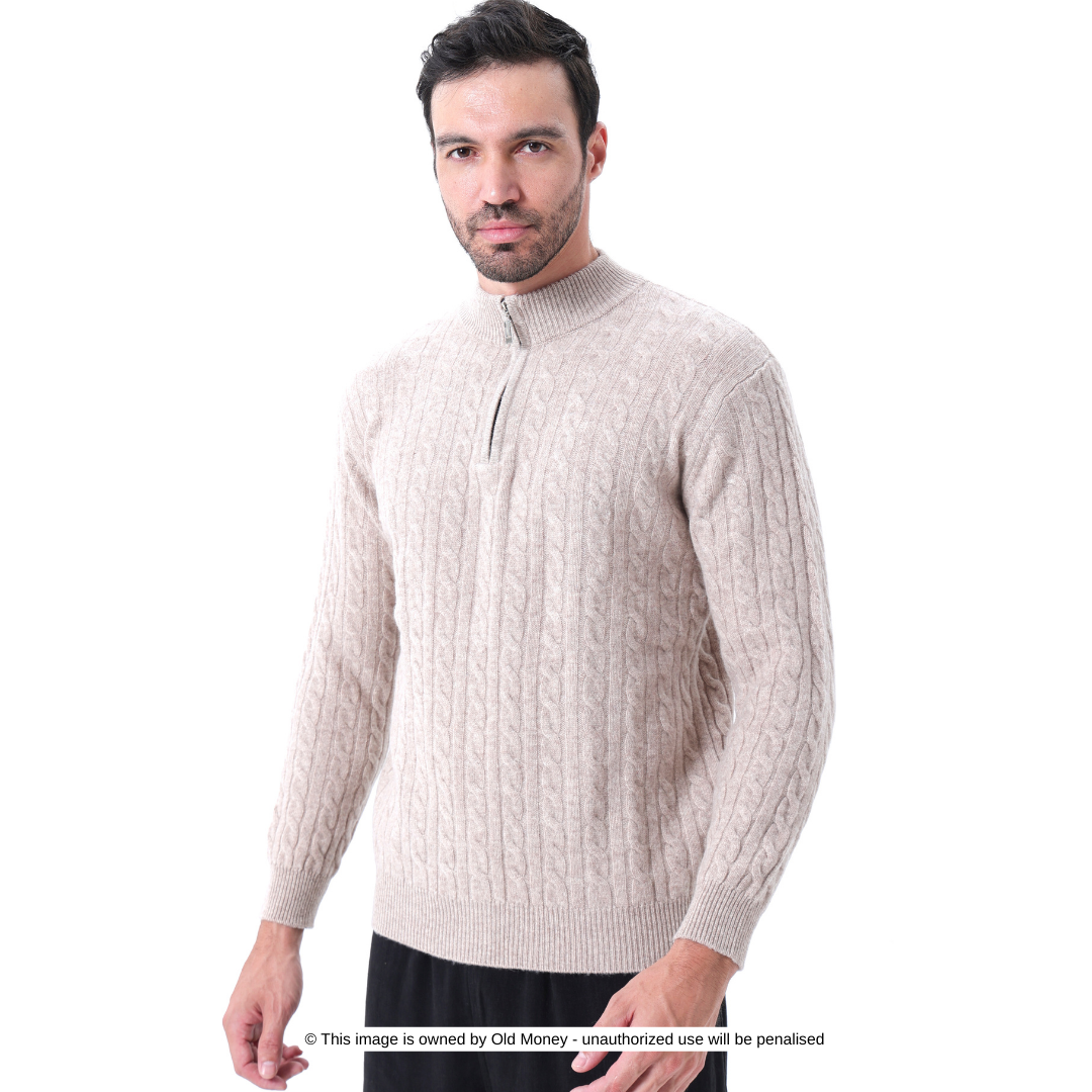 Lefevre™ | Demi-zip tissé 100 % cachemire