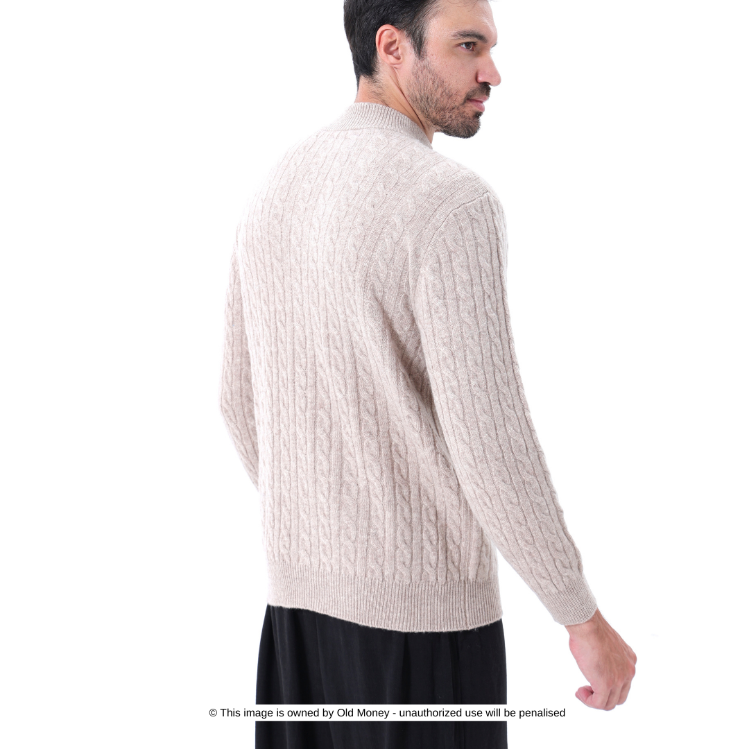 Lefevre™ | Demi-zip tissé 100 % cachemire